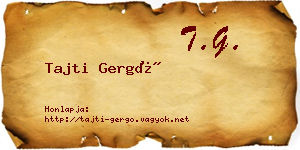 Tajti Gergő névjegykártya
